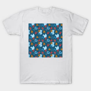 Frogs in my lily pond | Blue Teal Color palette T-Shirt